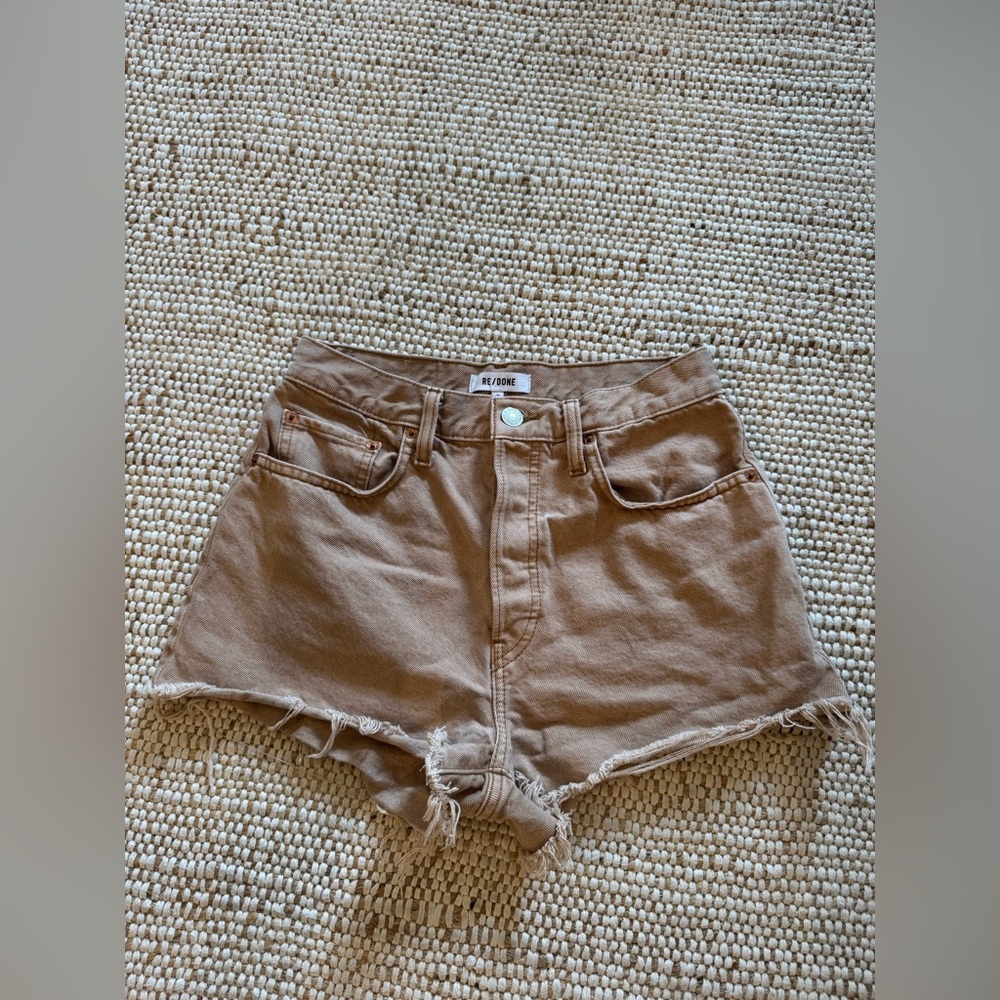 Re/Done Brown Jean Shorts